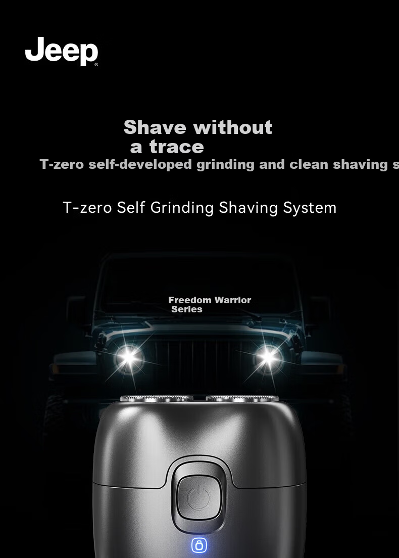 Jeep Compass Electric Shaver for Men Compact Portable Mini Razor Travel Business Long Battery Life Fully Washable Gift for Dad Boyfriend Husband E2 Black 2