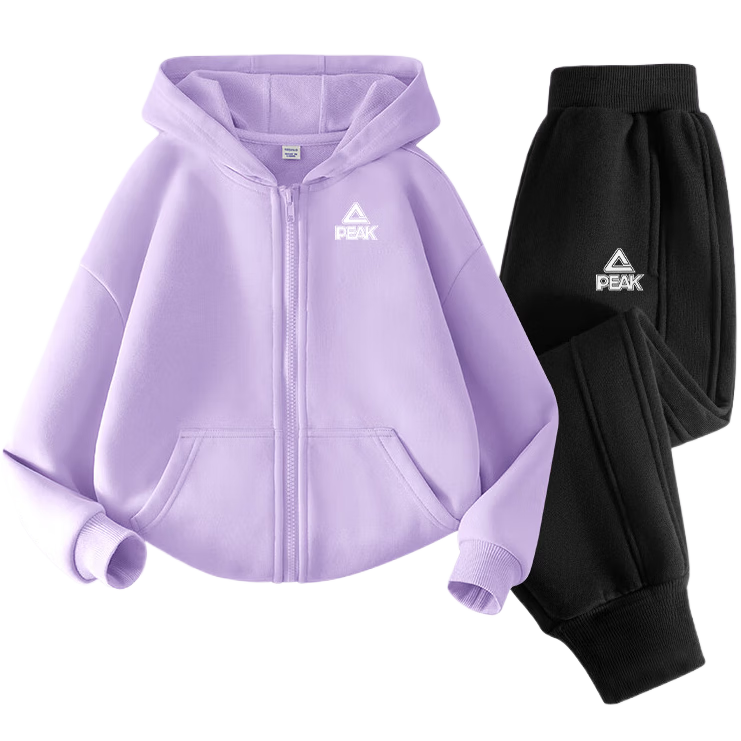 PEAK Kids Children's Set Spring Autumn 2026 New Boys Hooded Cardigan Trendy Spring Sports Girls Loose Jacket