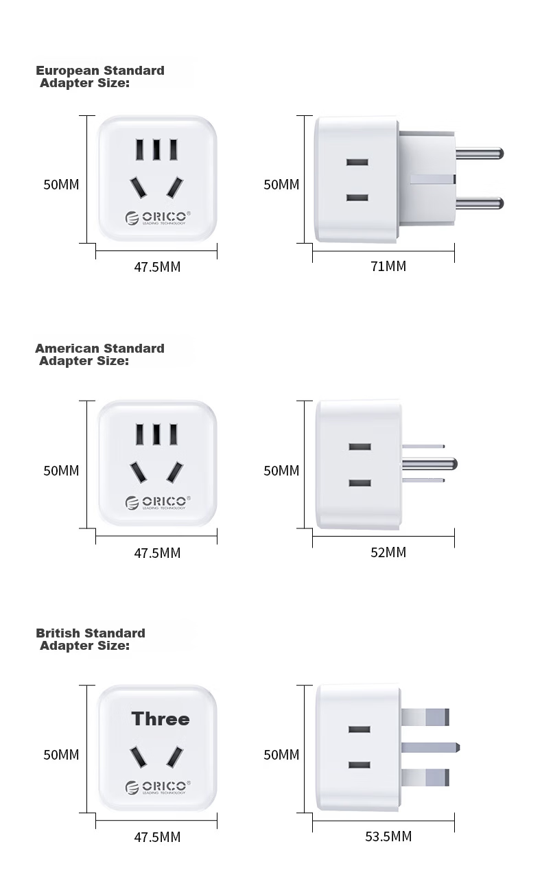 ORICO UK Plug Adapter Socket Power Strip for Singapore Malaysia UK Hong Kong Macau 10