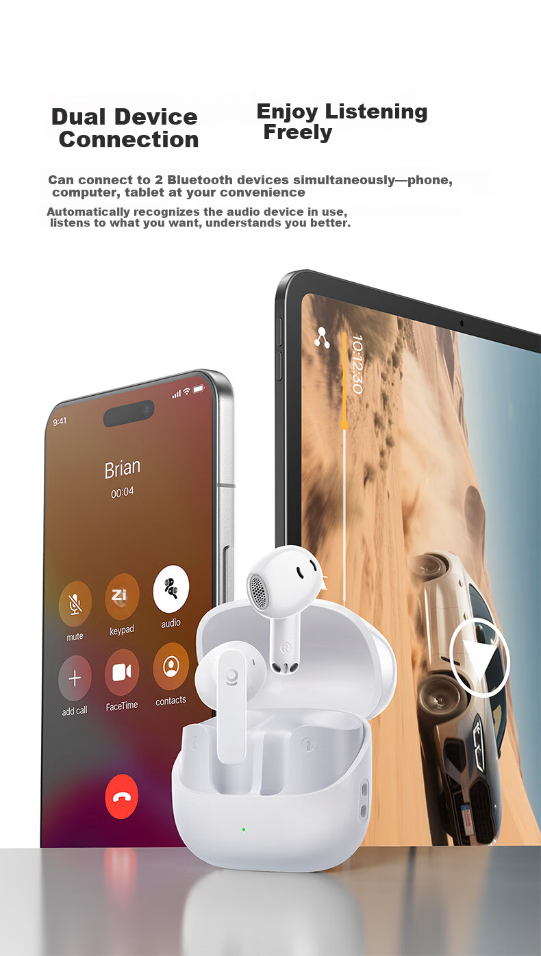 BASEUS BS1NC Semi-In-Ear Active Noise Cancelling AI Bluetooth Earphones Wireless 40H Long Battery Life Comfortable Earbuds for Apple Huawei Vivo Phones Gift 22