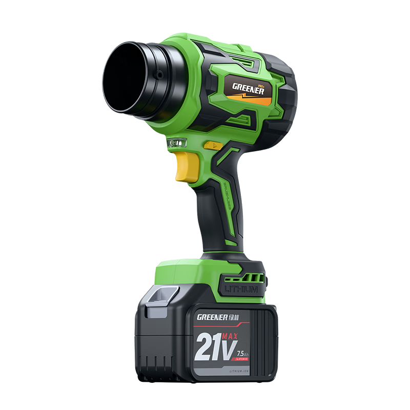 GREENER High-Power Turbo Fan Blower Dual-Use Blower and Vacuum Cleaner Car Wash Lithium Battery Blower 7.5Ah