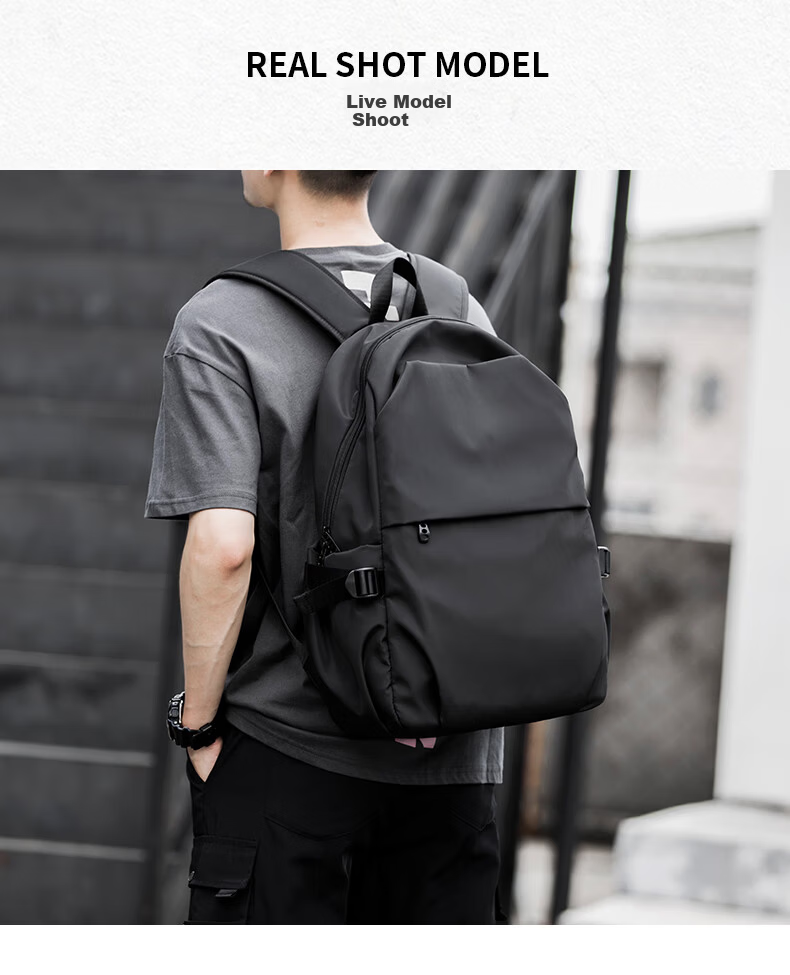 Fanzhe Men's Casual Simple Large Capacity Travel Backpack College Student Trendy School Bag 11