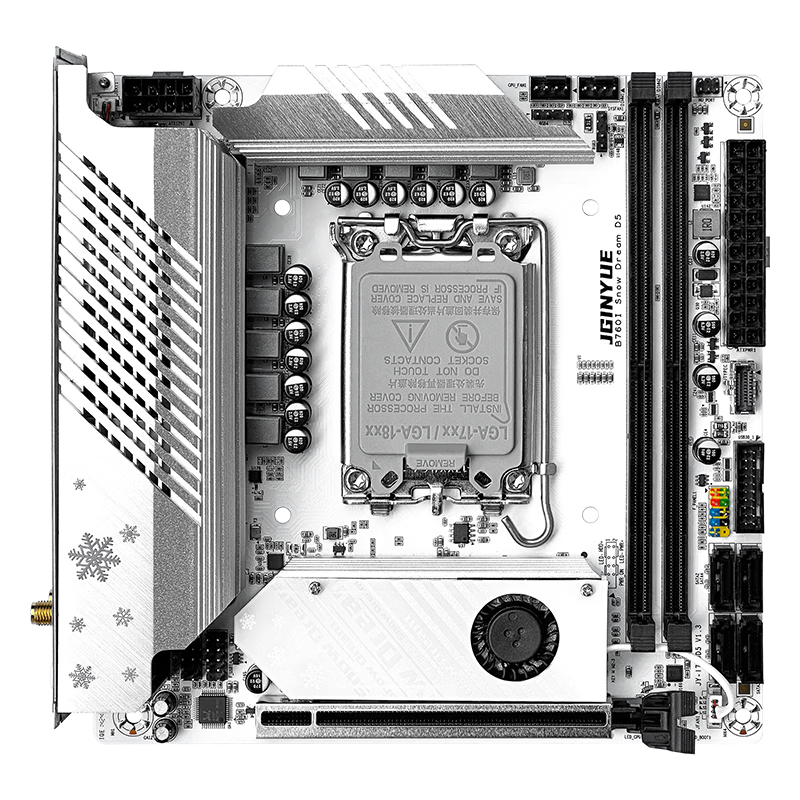 Jingyue B760I Snow Dream Mini ITX Motherboard DDR5 Computer Motherboard 13400F/12600KF/14600KF (Intel B760/LGA1700)