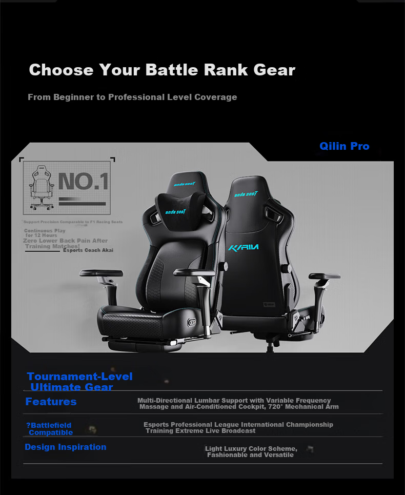 AndaseaT Anderset Gaming Chair Computer Chair Ergonomic Office Chair War God Pro Phantom Pink Footrest 20