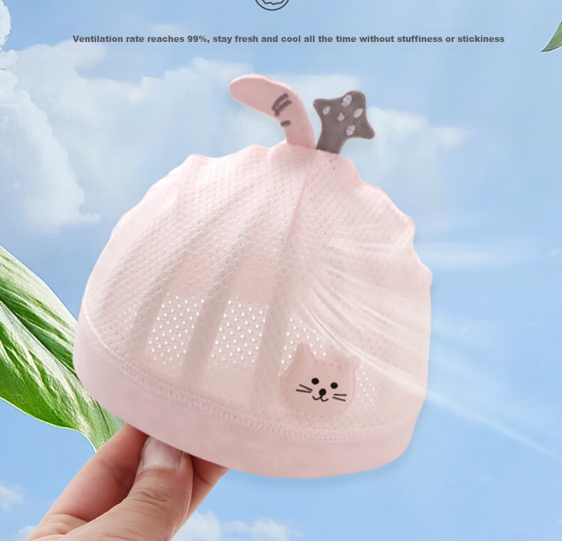 Benaxi Baby Hat Summer Thin Newborn Soft Fontanelle Cap Infant Spring Summer Cooling Hat Toddler Summer Hat 6