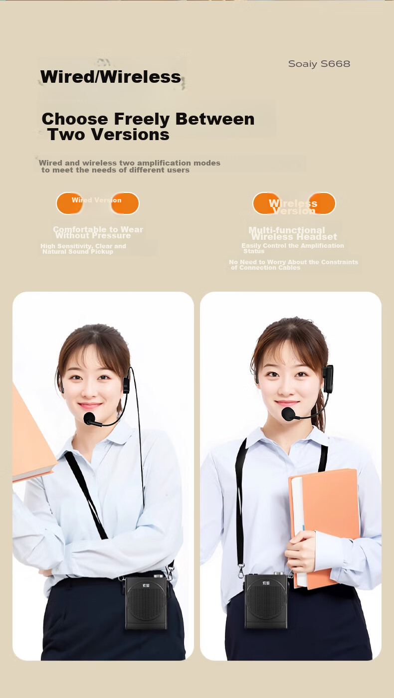 Soaiy S638 Mini Megaphone for Teachers, 18W Power, Smart Anti-Loudness, Built-In 300s Recording, Bluetooth Speaker, Teaching Guide, Shopping Assistant, Public Address System, Type-C, Black 16
