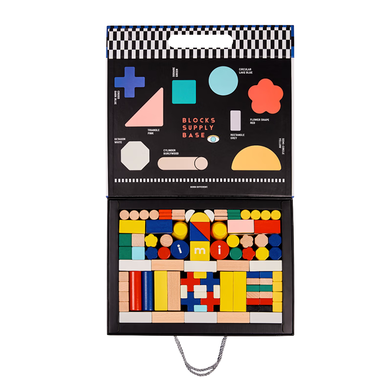 Imikids Building Blocks Toy Gift Box Early Education Assembly Blocks for Babies and Toddlers Boys and Girls 1-3 Years Old Gift 180-Piece Block Set