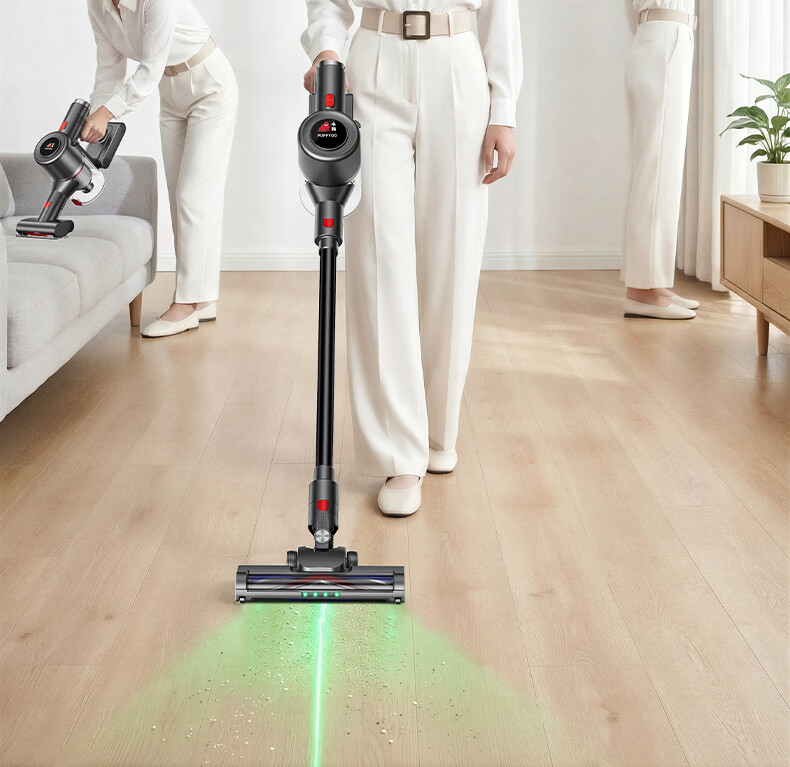 Puppy Vacuum Cleaner Home Large Suction Cordless Handheld Green Light Dust Detection Dry Wet Mopping Mite Removal Pet Hair Vacuum S006 PRO 23