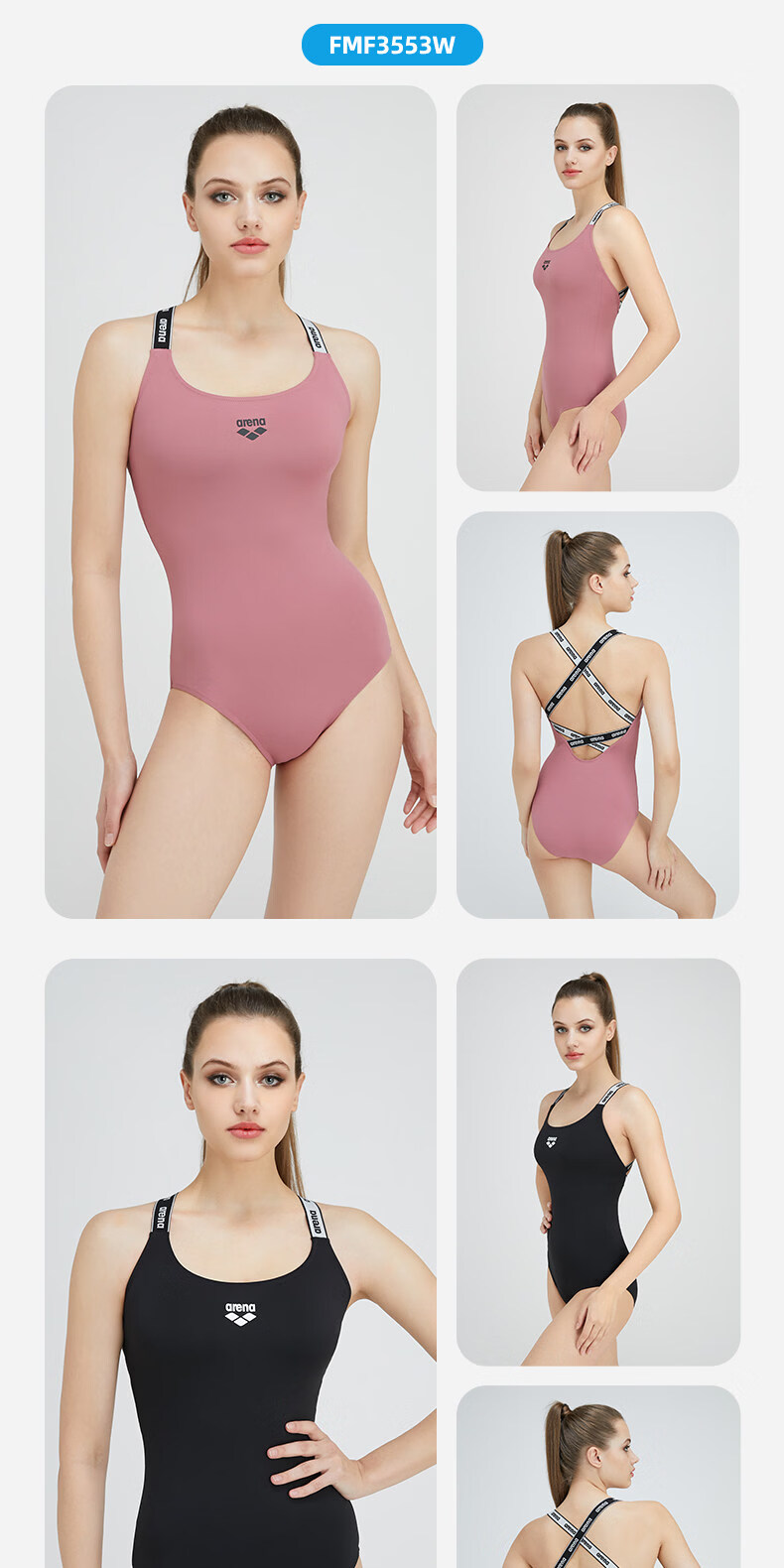 Arena Women's Swimsuit 2026 New Slim Fit Fashion Sports Fitness One-Piece Sleeveless Triangle Training Swimwear 9