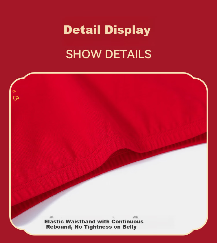 YUZHAOLIN Children's Red Underwear, Boys' Zodiac Year 10A Antibacterial Cotton Underwear, Youth 4-Pack Shorts 13