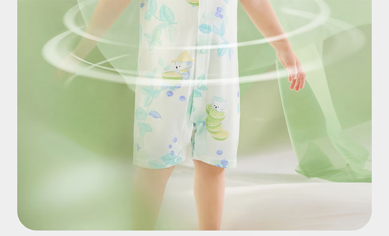 Babycare Natural Cool Short Sleeve Romper Baby Bodysuit Breathable Jumpsuit Mint Ice Lemon Size 66 6