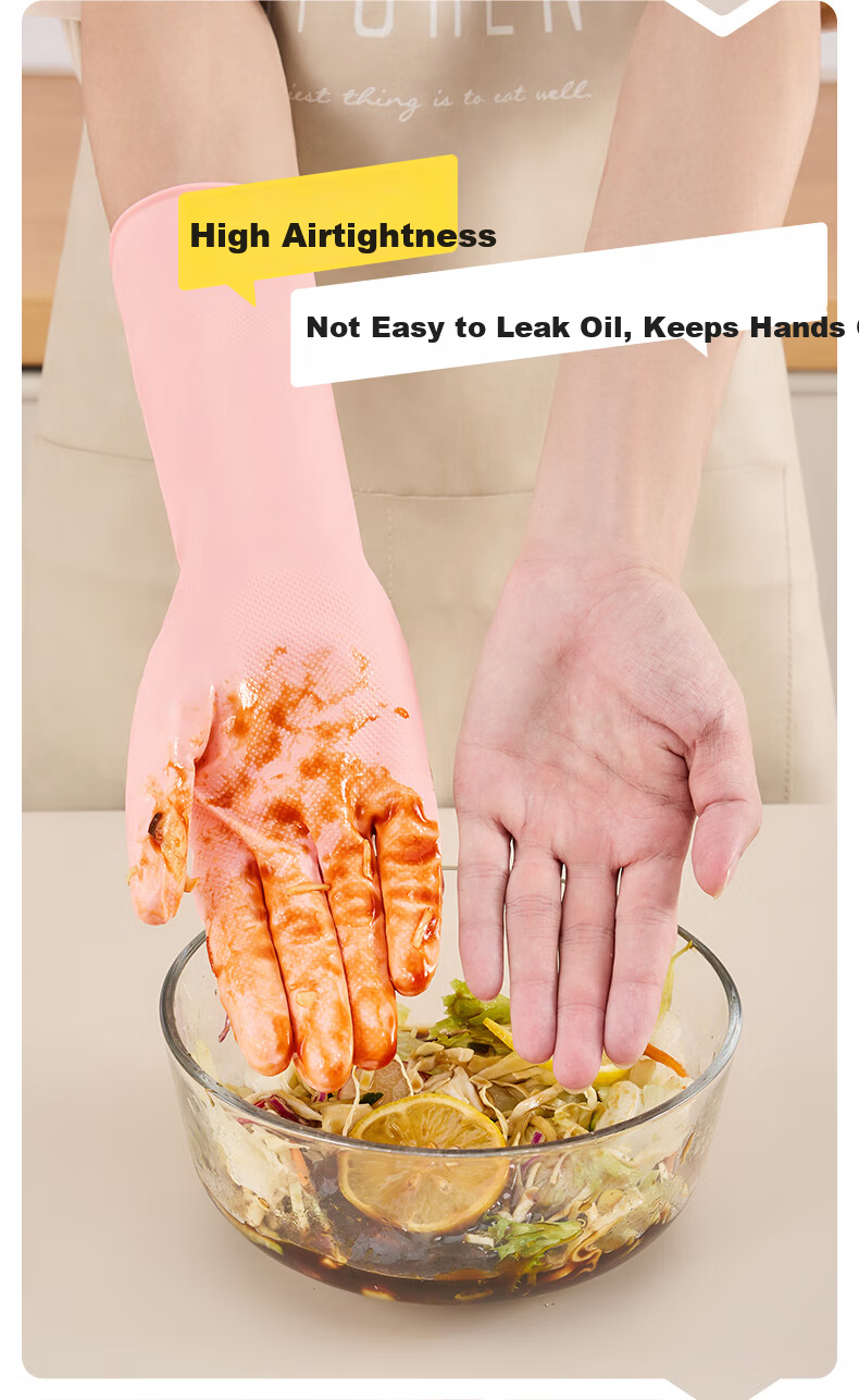 Little Seal Japanese Nitrile Gloves 30pcs One Size Kitchen Dishwashing Food Grade Rubber Household Extended Waterproof Disposable Latex 6