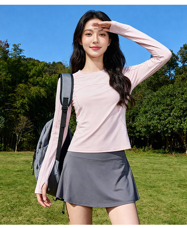 Baleno Women's Cooling T-Shirt Summer 7A Antibacterial Sports Running Cycling UV Protection Long Sleeve UPF50+ Quick-Dry Sun Protection Shirt 10