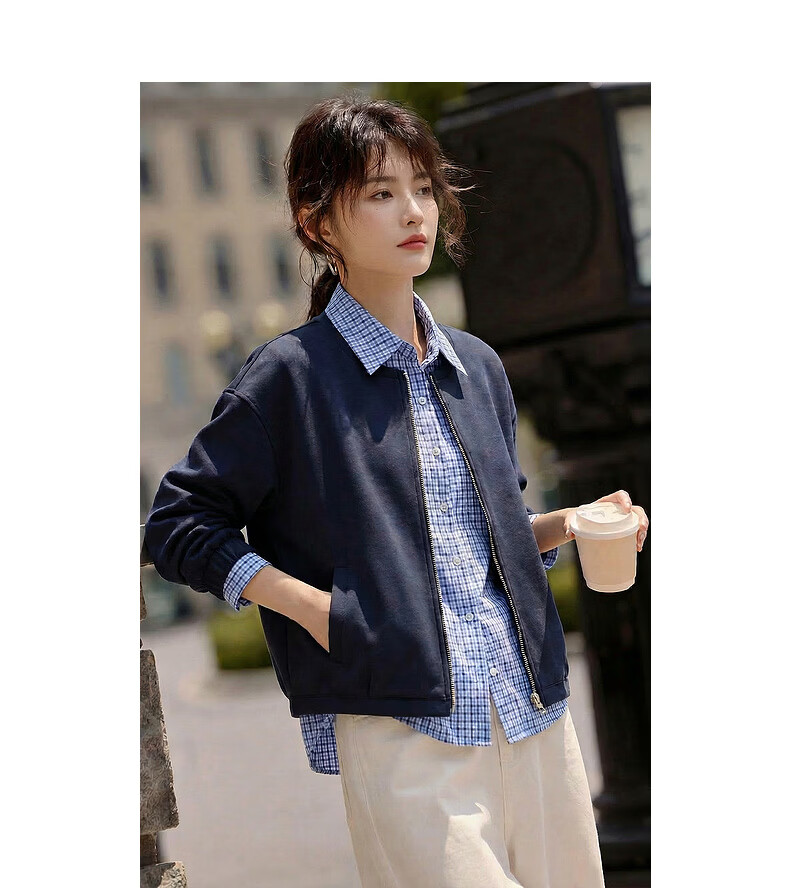 Demana [Smart Sense Academy] Autumn Cloud Cotton Fake Two-Piece Lapel Loose Slim Shirt Jacket for Women Premium Feel 9