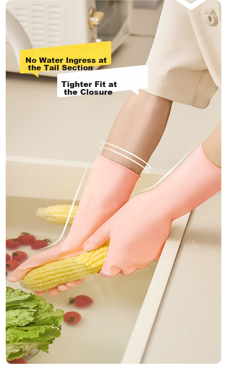 Little Seal Japanese Nitrile Gloves 30pcs One Size Kitchen Dishwashing Food Grade Rubber Household Extended Waterproof Disposable Latex 12