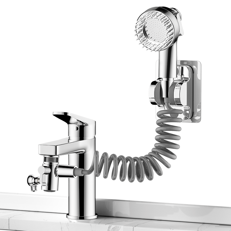 Muvi Faucet Extender External Booster Shower Head Washing Hair Tool Face Basin Mouth Rinse Splitter Adapter 2-in-1
