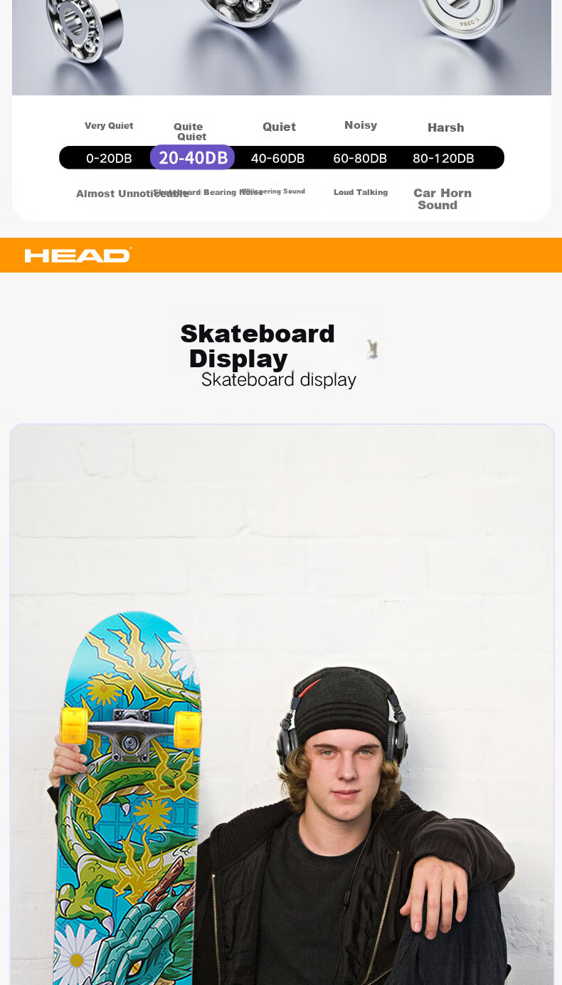 HEAD Skateboard Adult Double Kickboard Beginner Professional Four-Wheel Cruiser Street Commuter Youth Kids New Year Gift 12