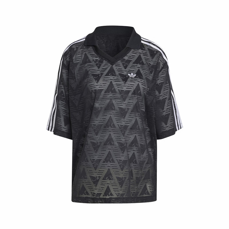 Adidas Originals Women's LACE JSY Short Sleeve Top KD0344 Black M 5