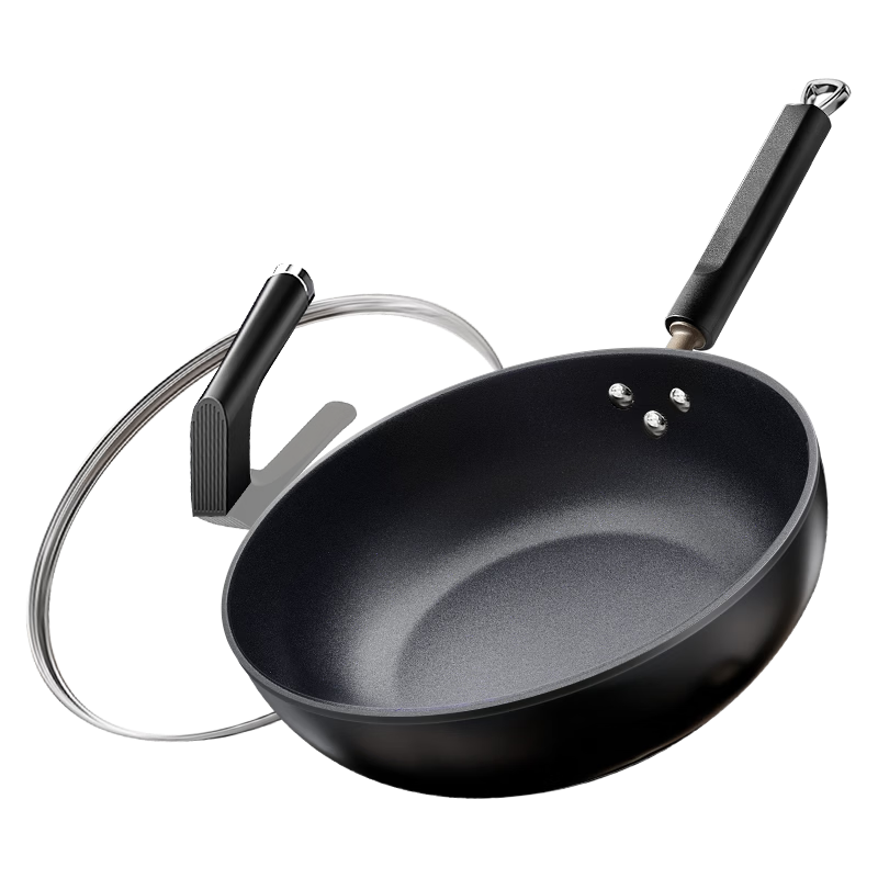 Royalstar Ceramic Non-Stick Stir-Fry Pan Lightweight Titanium Cooking Wok 32CM Compatible with Induction and Gas Stoves