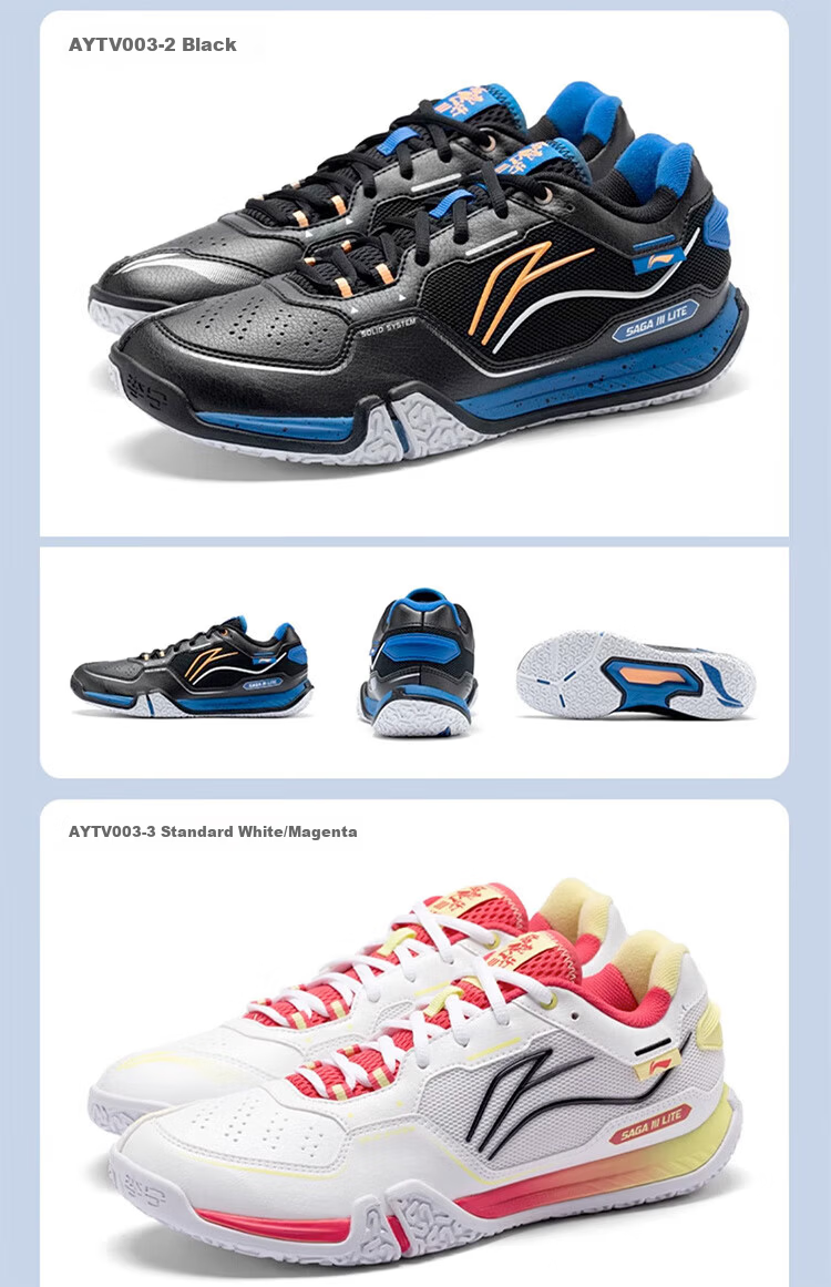 LI-NING Flying 3 LITE Badminton Shoes Unisex Shock Absorption Durable Wide Fit Professional Training and Competition Shoes 12
