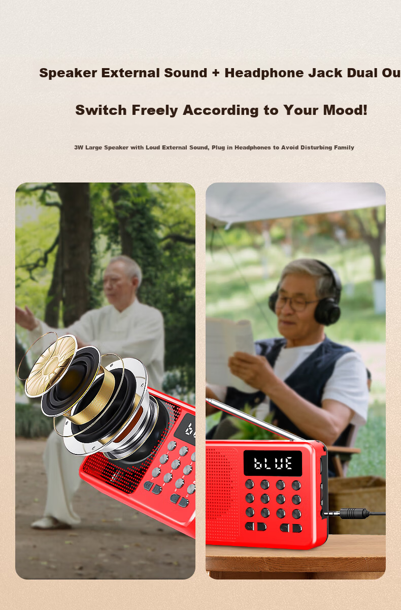 Newsmy L1 Radio Elderly Simple Rechargeable Portable Classic Small Semiconductor Broadcast Player Card Slot Mini Speaker 2025 New Model 7