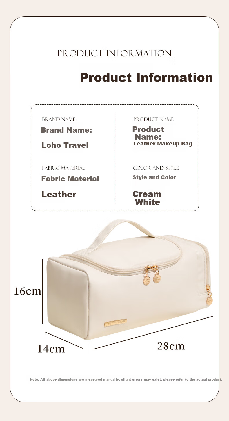LOHAS Travel Makeup Bag Portable Large Capacity Toiletry Skincare Storage Pouch High-End Stylish Women's Travel Business Trip Organizer 1