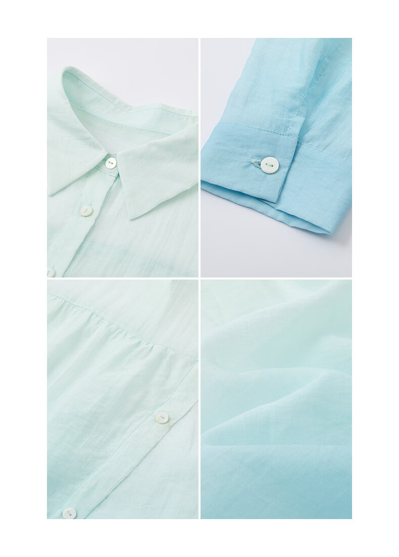 Demana [Oxygen-Permeable Lyocell] Summer Cool Gradient Polo Shirt Lightweight Loose Design Women's Blouse 8