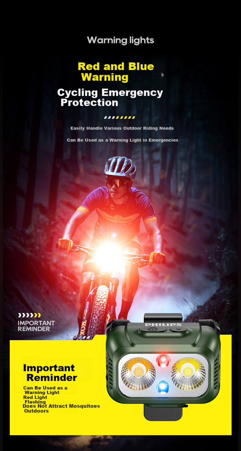 PHILIPS Bicycle Front Light Night Riding Lamp Mountain Road Bike Kids Riding Strong Flashlight Accessory SFL1341RHG 14