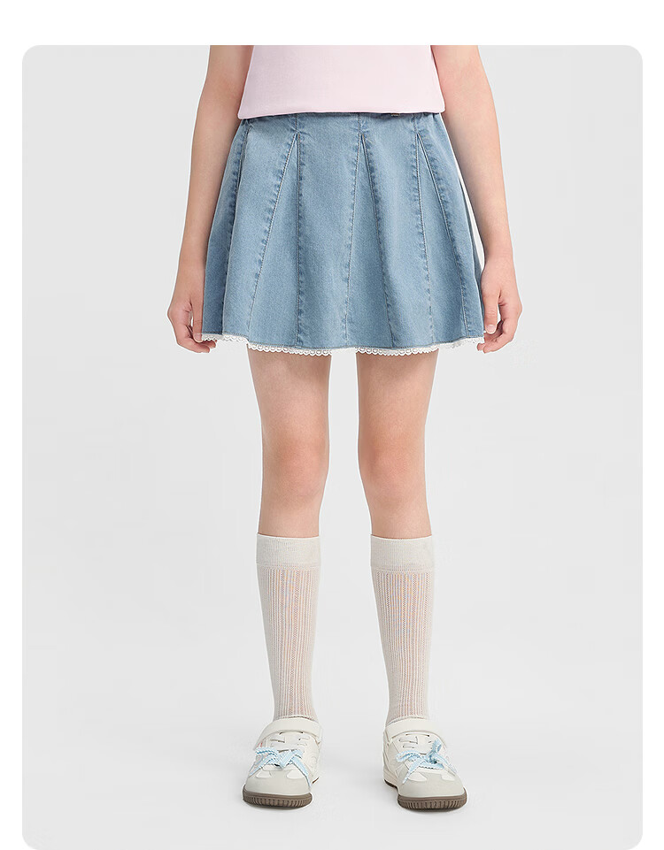 Balabala [balaOne] Girls' Denim Skirt Summer 2026 Sweet Children's Skirt 17
