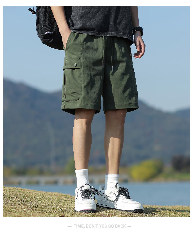 JEEP Men's Summer Workwear Cargo Shorts Loose Fit Casual Black M 11