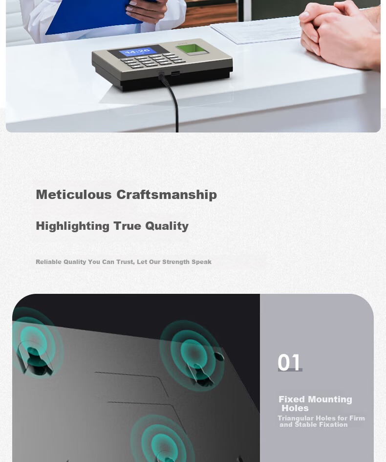 Deli AH100 Fingerprint Attendance Machine 1200 Prints 36 Departments Large Capacity Sensitive Optical Fingerprint Recognition TFT Color LCD 11