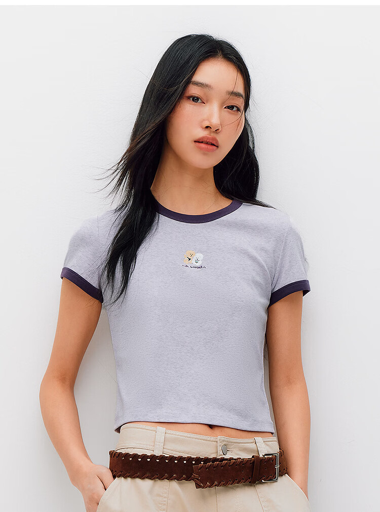 Semir Mall Edition | Illustrator Collaboration Women's Short Sleeve T-Shirt Summer Crop Slim Fit 2026 Top 101326100029 28