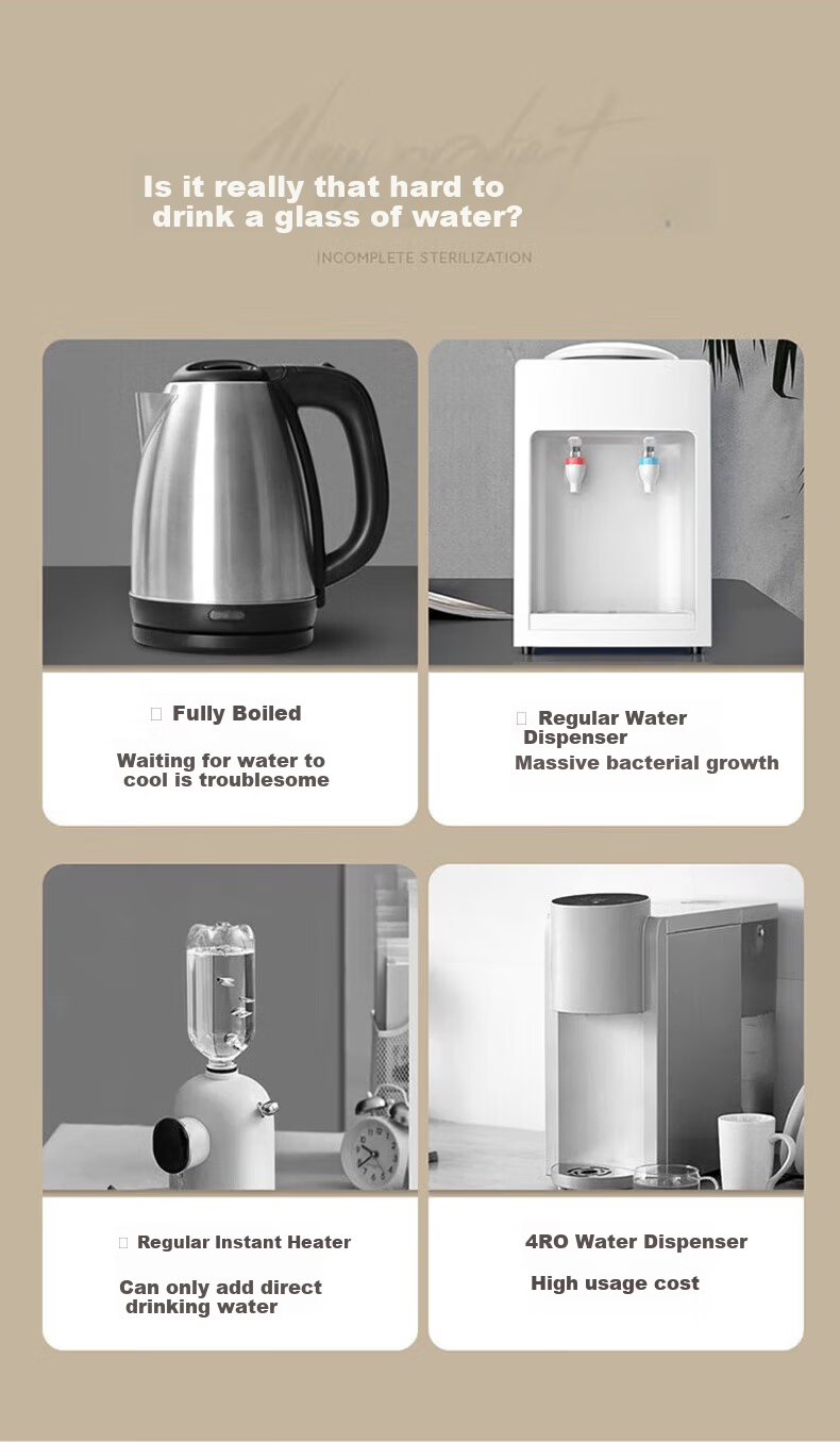 Beisi Home Desktop Instant Hot and Cold Water Purifier All-in-One UV Sterilization Direct Drinking Machine No Installation WD23BCW with 7 Filters Magnesium Ion A2 6