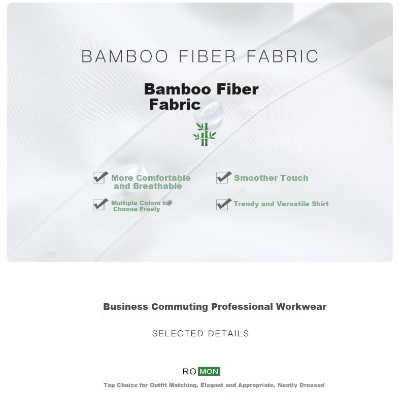 ROMON [Bamboo Fiber, Wrinkle-Resistant, Slightly Elastic] Long-Sleeve Shirt for Women, Slim Fit Professional Wear, Business Base Layer, Work Uniform Blouse 4