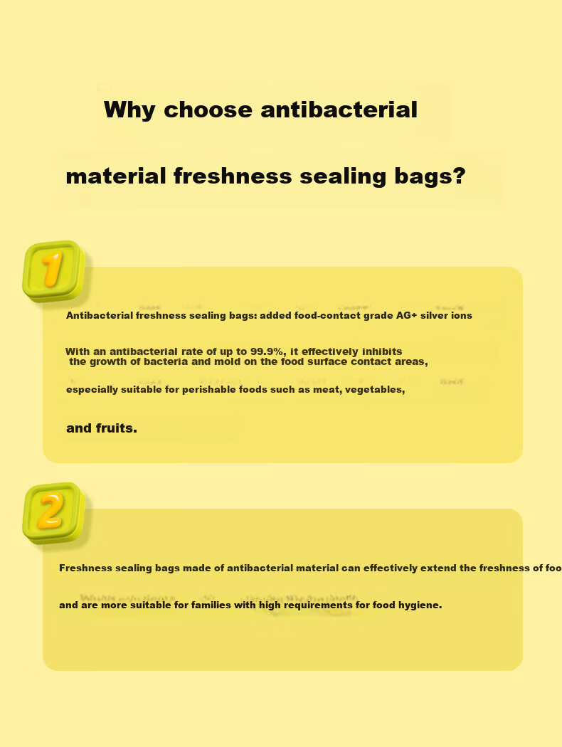 KUMBAZZ Fresh-Keeping Sealed Slider Antibacterial Food Storage Bags for Refrigerator, 20 Large Bags 3