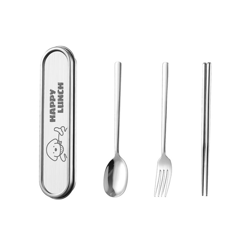 COOKSS 316L Stainless Steel Chopsticks and Spoon Set Portable Cutlery Box Children's Day Gift Personal Storage for Baby