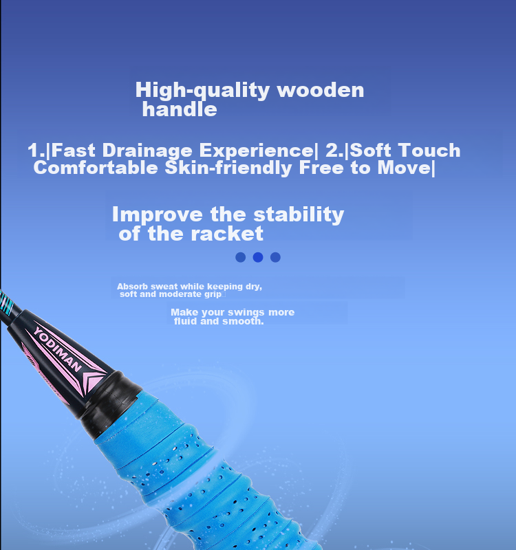 Yodiman High-Power Double Racket Mixed Color Full Carbon Badminton Racket, Ultra-Light Pair of Rackets (Pre-Strung 25 Lbs with Hand Grip Tape) 16