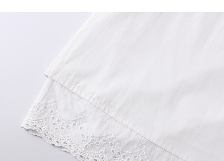 Demana [100% Cotton Poplin] Summer Elastic Waist Lace Splice Mid-Length Loose A-Line Slimming Skirt for Women Premium Quality 17