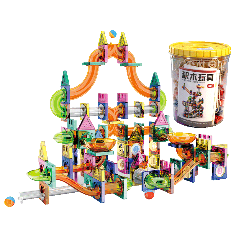 Embei Family Children's Colorful Window Magnetic Track Building Blocks Early Education Toy Boys Thickened Magnetic Blocks Educational Children's Day Gift