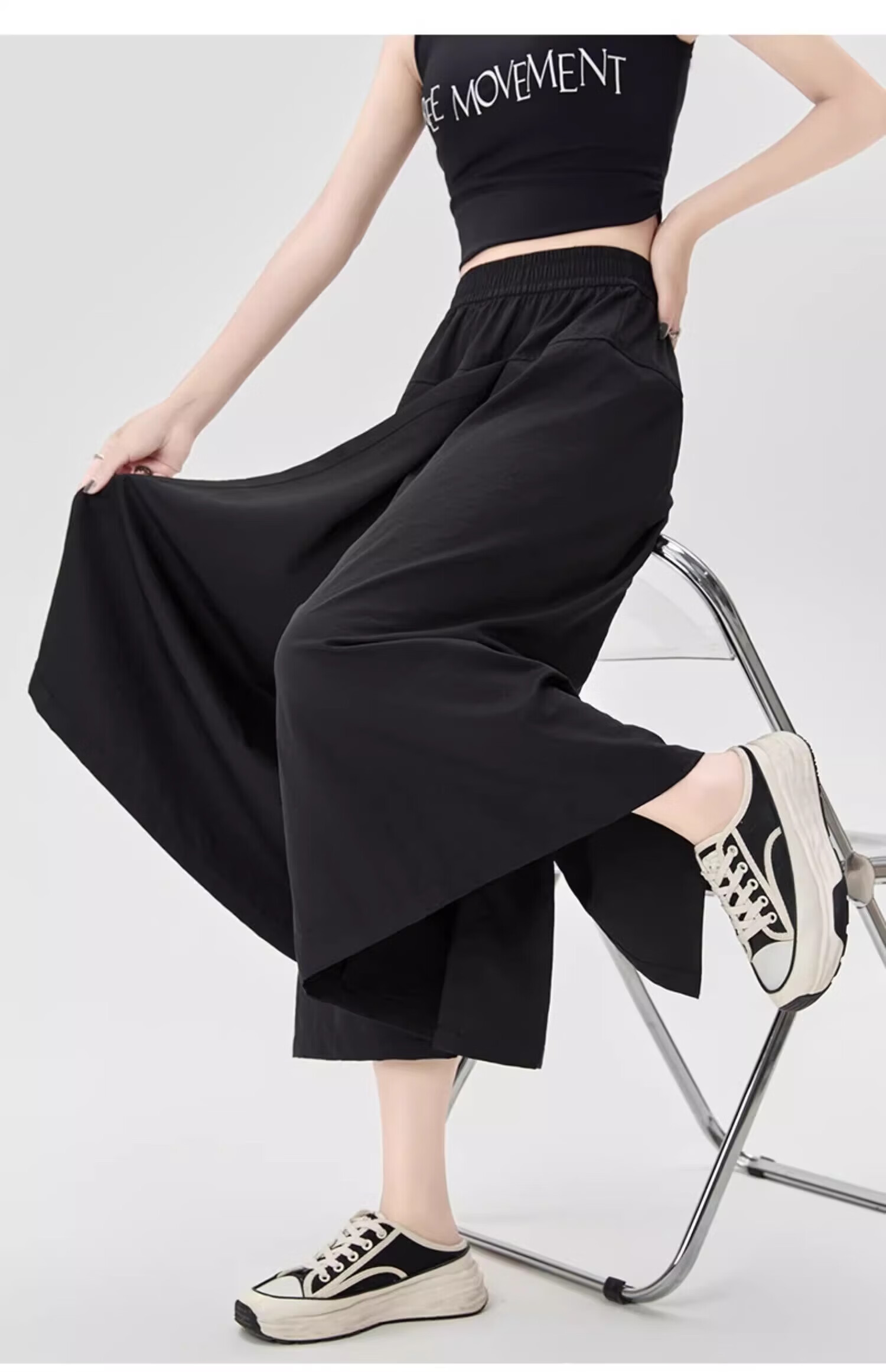 Langsha Women's Summer Workwear Skirt Pants New Small Size Casual Loose Slim Wide-Leg High-Waist Cool Yamamoto Pants 14