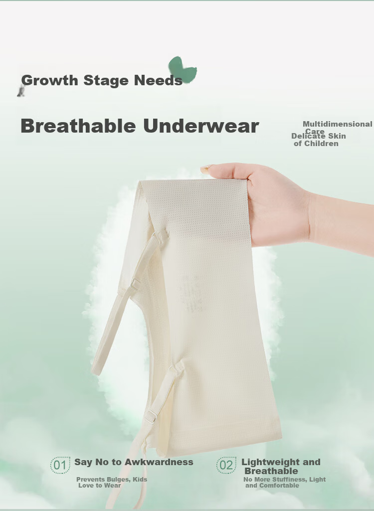 FitonTon 2-Pack Girls' Underwear Developmental Stage Elementary School Girls' Bras Stage 1 Anti-Peek Padded Cotton Vest 3