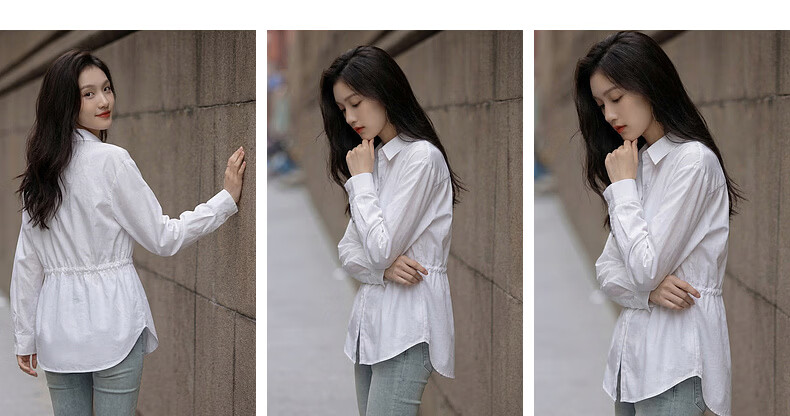 Demana Oxygen Pure Cotton Spring 3D Lapel Drawstring Waist Mid-Length Slim Fit Shirt for Women Premium Quality 6