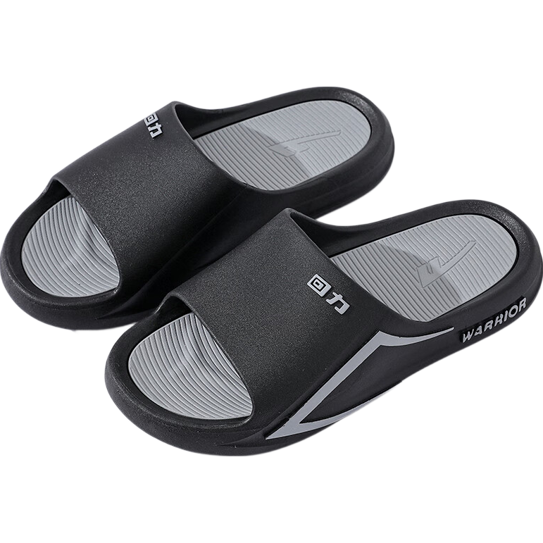 Huili Slippers, Comfortable for Stepping on Poop, Sports Bathroom Indoor Outdoor Wear, Non-Slip Sandals for Men, HL3980 Black And Gray, Size 46-47