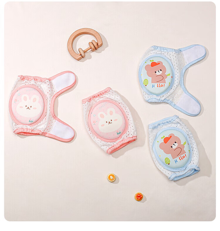 Aibao Baby Knee Pads Summer Ice Silk Crawling Knee Elbow Pads Toddler Walking Anti-Collision Cute Bunny S359 13