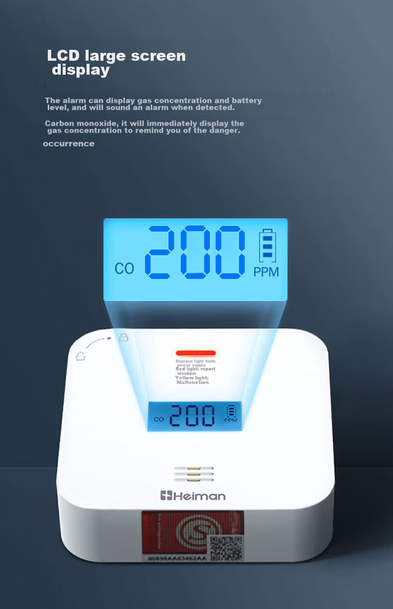 HEIMAN Intelligent Carbon Monoxide Alarm Detector for Indoor Boilers, Coal Smoke, CO Outdoor Coal And Gas Leak Detection Instrument 3