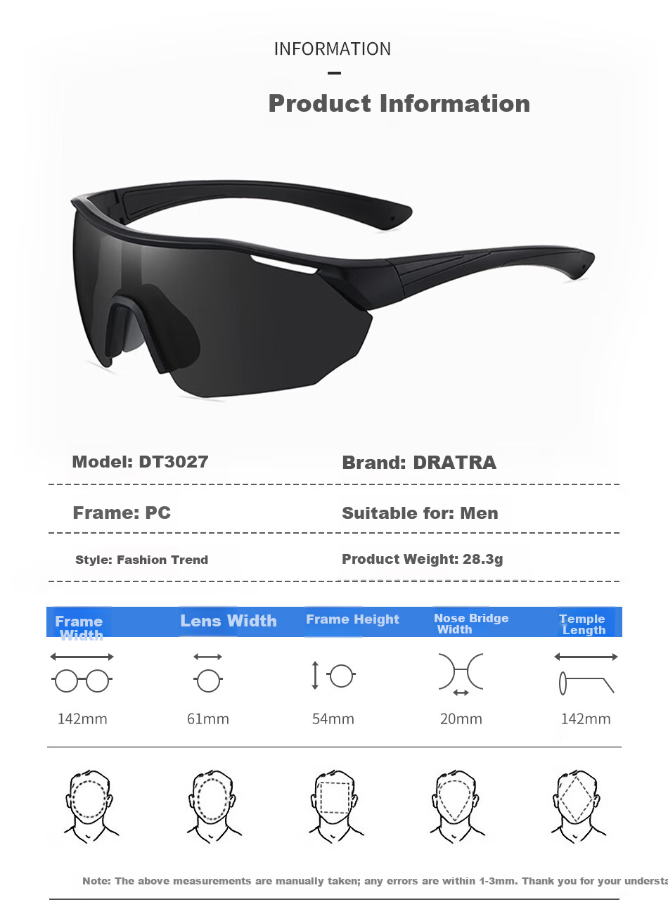 DRATRA Summer HD Polarized Sunglasses Men Outdoor Sports Cycling Fishing Driving Fashion Trendy Eyewear 1