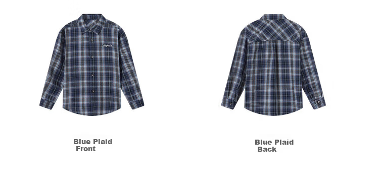 Duoduo Home [Salt Style Literary] Boys' Shirt 2026 Spring Autumn Stylish Fresh Blue Plaid Long Sleeve Pure Cotton Top 18