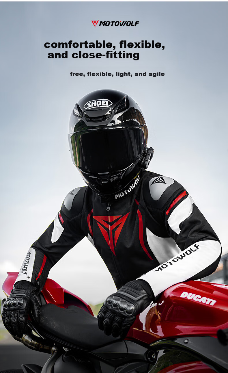 MOTOWOLF Motorcycle Riding Jacket Autumn Winter Unisex Four-Season Protective Racing Gear 4
