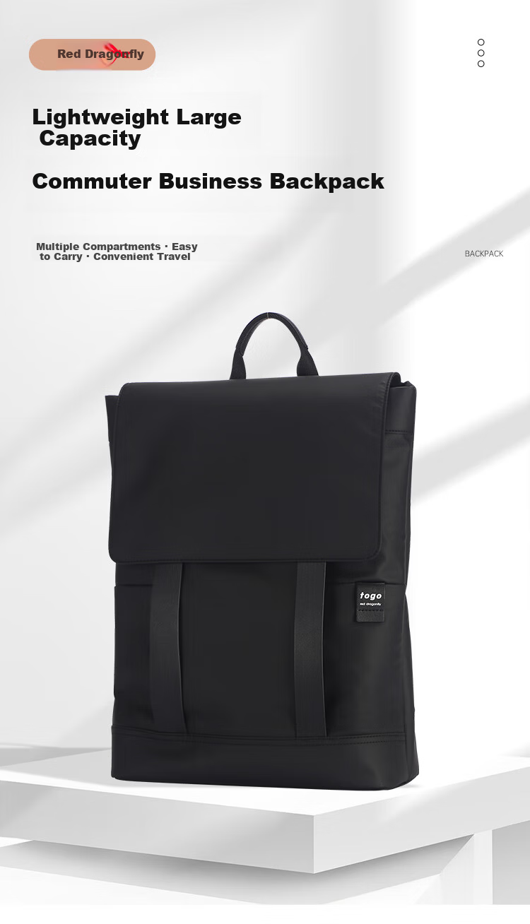 Red Dragonfly Men's Backpack Travel Laptop Bag Outdoor Waterproof Business Commuter Backpack 9412S0351 Black 1