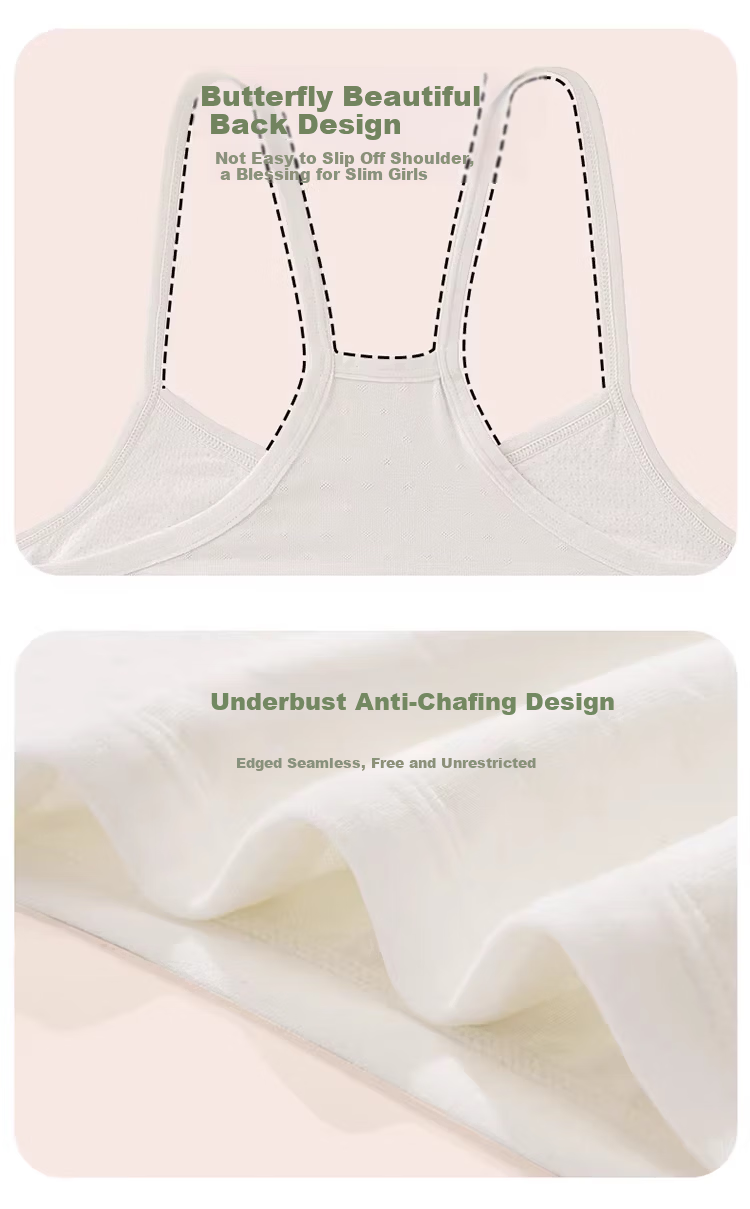 Yuzhaolin Girls' Developmental Underwear Growth Innerwear Camisole for Elementary School Girls Anti-Protrusion Stage One Vest 13